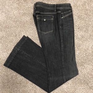 WHBM Wide-leg Black Jeans